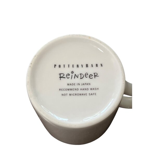 Pottery Barn Set Of 6 Reindeer Character Mugs Dancer Vixen Blitzen Made in Japan - Picture 8 of 11